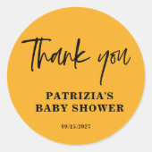 秋インラブオレンジベビーシャワー ラウンドシール (正面)