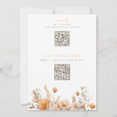 秋インラブオレンジ&ブラウンフローラブライダルシャワー 招待状 (裏面)