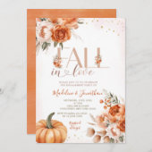 秋インラブオータムオレンジフローラ婚約パーティ 招待状 (正面/裏面)