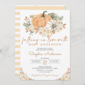 秋インラブオータムカボチャベビーシャワー招待状 招待状 (正面/裏面)