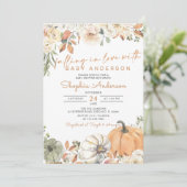 秋インラブオータムカボチャベビーシャワー招待状 招待状 (スタンド正面)