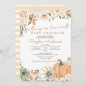 秋インラブオータムカボチャベビーシャワー招待状 招待状 (正面/裏面)