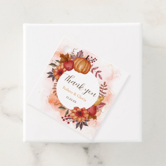 秋インラブオータムカボチャ結婚のテーブル番号 フェイバータグ (インサイチュ)