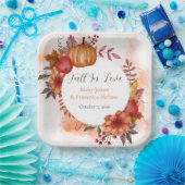 秋インラブオータムカボチャ結婚の婚約 ペーパープレート (パーティー)