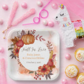 秋インラブオータムカボチャ結婚の婚約 ペーパープレート (パーティー)