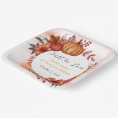 秋インラブオータムカボチャ結婚の婚約 ペーパープレート (傾斜あり)