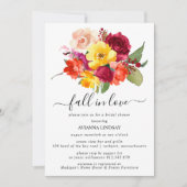秋インラブオータムカラーズフローラブライダルシャワー 招待状 (正面)