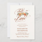 秋インラブオータムガーランドロマンチックブライダルシャワー 招待状 (正面)