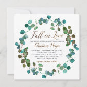 秋インラブオータムグリーンリーリースブライダルシャワー 招待状 (正面)