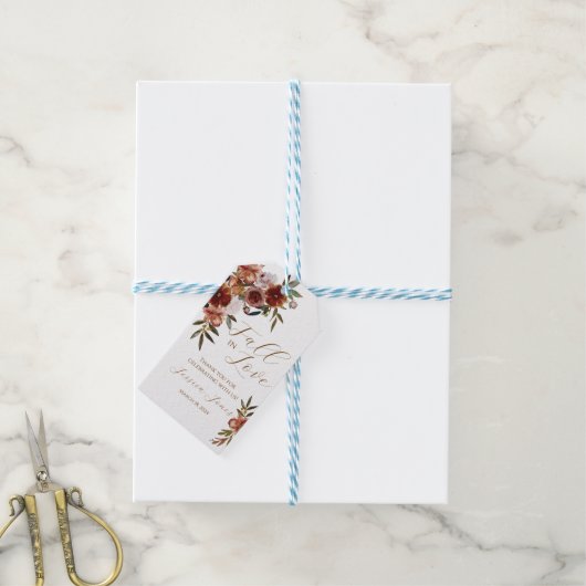 秋インラブオータムテーマメッセージカード ギフトタグ (より糸付き)