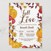 秋インラブオータムハーベストパンプキンブライダルシャワー 招待状 (正面/裏面)