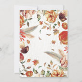 秋インラブオータムハーベストパンプキンブライダルシャワー 招待状 (裏面)