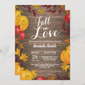 秋インラブオータムハーベストパンプキンブライダルシャワー 招待状 (正面/裏面)