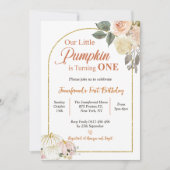 秋インラブオータムハーベストパンプキン1st誕生日 招待状 (正面)