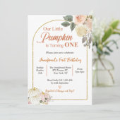 秋インラブオータムハーベストパンプキン1st誕生日 招待状 (スタンド正面)