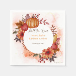 秋インラブオータムパンプキンウェディングレセプション スタンダードカクテルナプキン