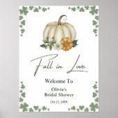 秋インラブオータムパンプキンブライダルシャワーウェルカム ポスター (正面)