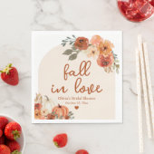 秋インラブオータムパンプキンボホブライダルシャワー スタンダードランチョンナプキン (インサイチュ)