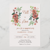 秋インラブオータムフラワーズ婚約パーティ 箔招待状 (正面)