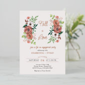 秋インラブオータムフラワーズ婚約パーティ 箔招待状 (立ち正面)