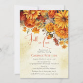 秋インラブオータムフローラブケッツブライダルシャワー 招待状 (正面)