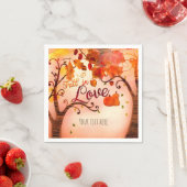 秋インラブオータムブライダルシャワー任意イベント スタンダードカクテルナプキン (インサイチュ)