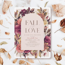 秋インラブオータムリースアーチピンクブライダルシャワー 招待状