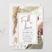 秋インラブオータム抽象芸術フローラブライダルシャワー 招待状 (正面)