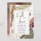 秋インラブオータム抽象芸術フローラブライダルシャワー 招待状 (正面/裏面)