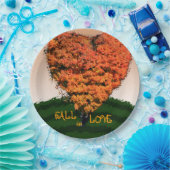 秋インラブオータム結婚ズ素朴デザイン ペーパープレート (パーティー)