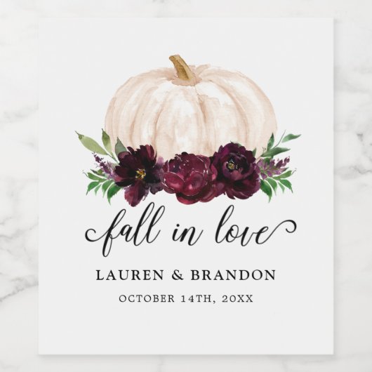 秋インラブオータム結婚式の引き出物 ワインラベル (シングルラベル)