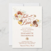 秋インラブオータム金ゴールドブーケブライダルシャワー 招待状 (正面)