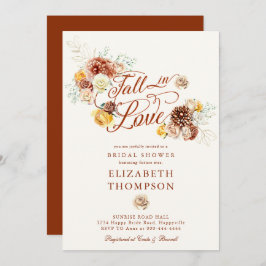 秋インラブオータム金ゴールドブーケブライダルシャワー 招待状
