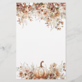 秋インラブカボキンワイルドフラワーブライダルシャワーゲーム (裏面)