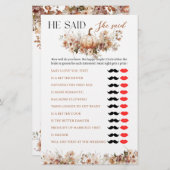 秋インラブカボキンワイルドフラワーブライダルシャワーゲーム (正面/裏面)