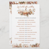 秋インラブカボキンワイルドフラワーブライダルシャワーゲーム (正面/裏面)