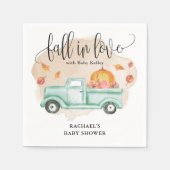 秋インラブカボチャファームトラックベビーシャワー スタンダードカクテルナプキン (正面)