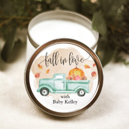 秋インラブカボチャファームトラックベビーシャワー ラウンドシール