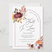 秋インラブカボチャフローラブライダルシャワー 招待状 (正面)