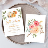 秋インラブカボチャフローラブライダルシャワー 招待状