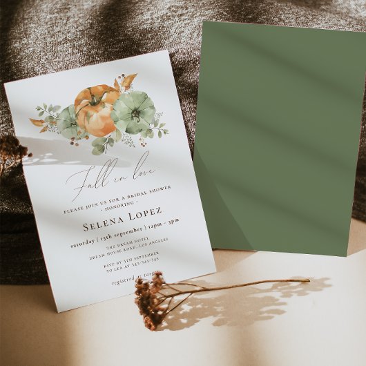 秋インラブカボチャフローラブライダルシャワー 招待状