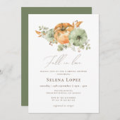 秋インラブカボチャフローラブライダルシャワー 招待状 (正面/裏面)