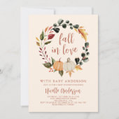 秋インラブカボチャリースベビーシャワー 招待状 (正面)