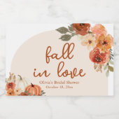 秋インラブカボチャ未来ミセスブライダルシャワーミニ スパークリングワインラベル (シングルラベル)