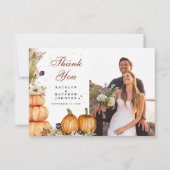 秋インラブカボチャ植物秋の写真 サンキューカード (正面)