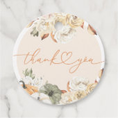 秋インラブカボチャ秋のベビーシャワーラウンド フェイバータグ (正面)