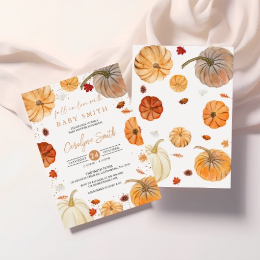秋インラブカボチャ秋ベビーシャワー招待状 招待状