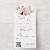 秋インラブカボチャ秋結婚の オールインワン招待状 (内側)