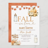 秋インラブカボチャ紅葉ベビーシャワー 招待状 (正面/裏面)