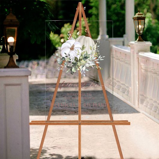 秋インラブカボチャ結婚のウェルカムサイン アクリルサイン